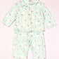 Green sheep flannelette pyjamas - Size 1