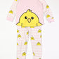 Pink chick waffle pyjamas - Size 3