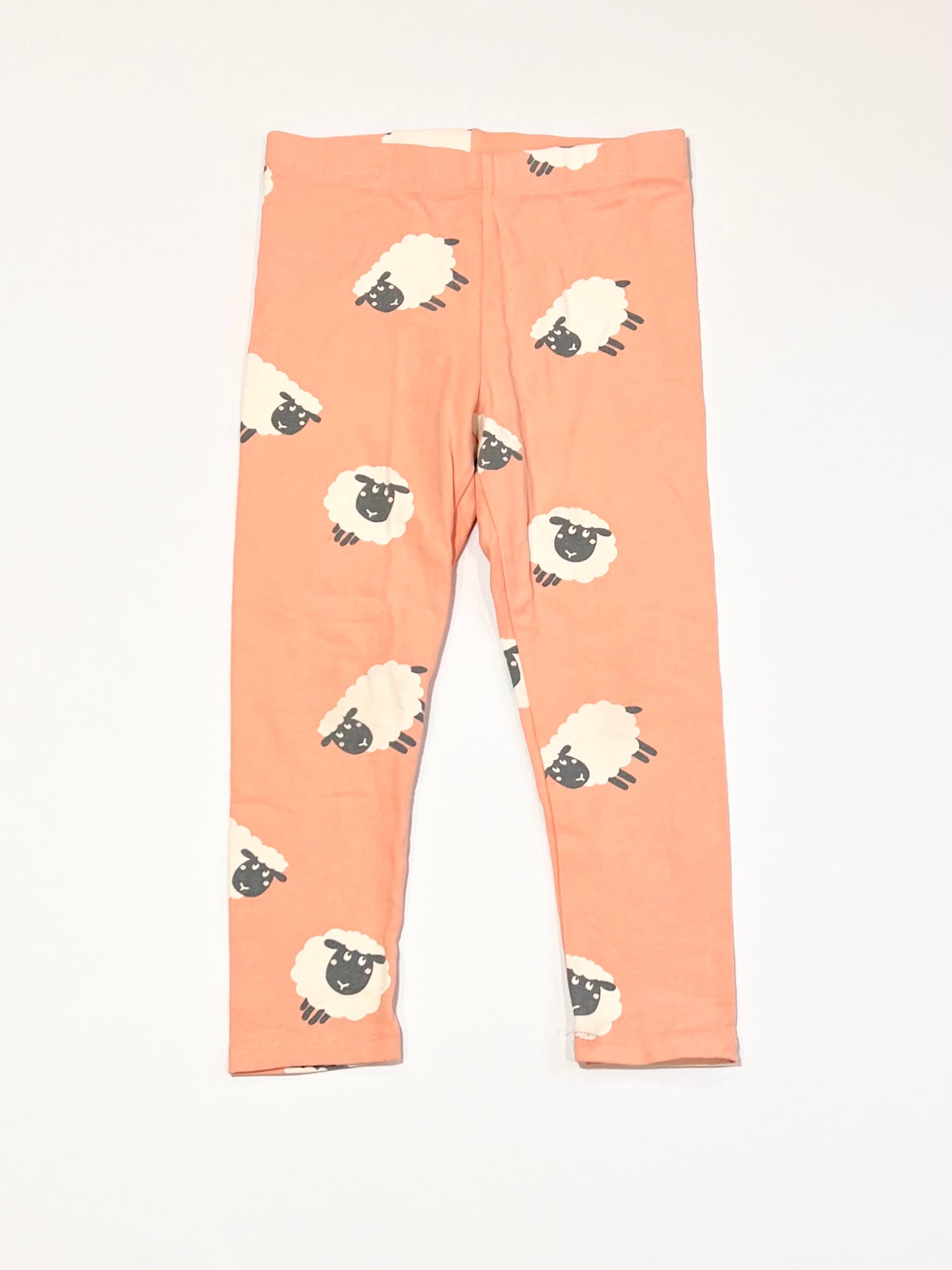 Peach sheep leggings - Size 4-5