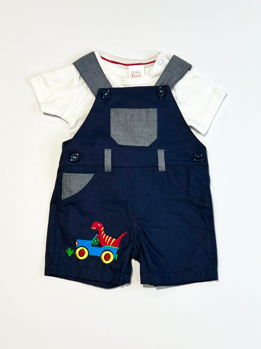 Navy dino overalls - Size 0000