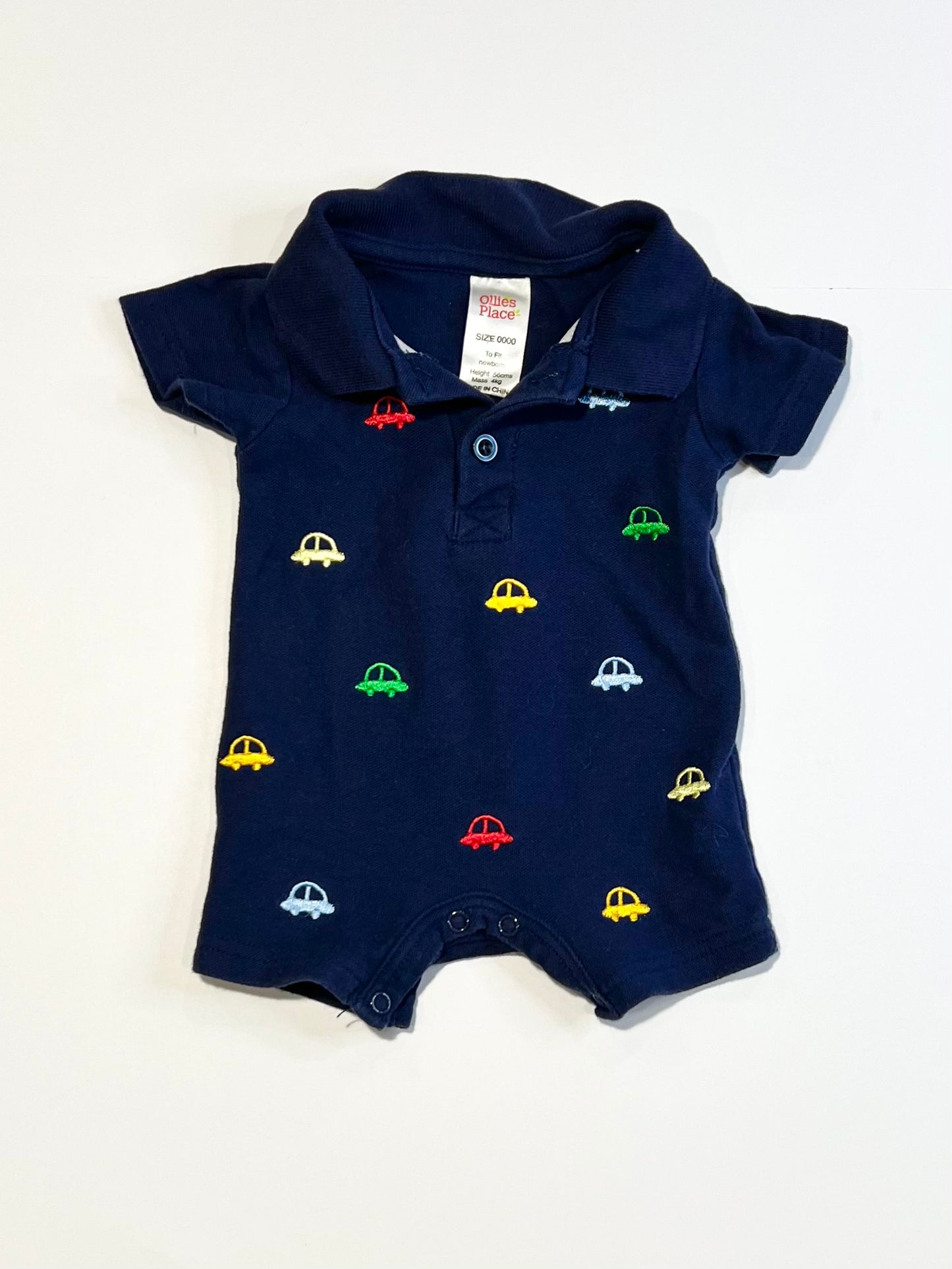 Navy cars romper - Size 0000