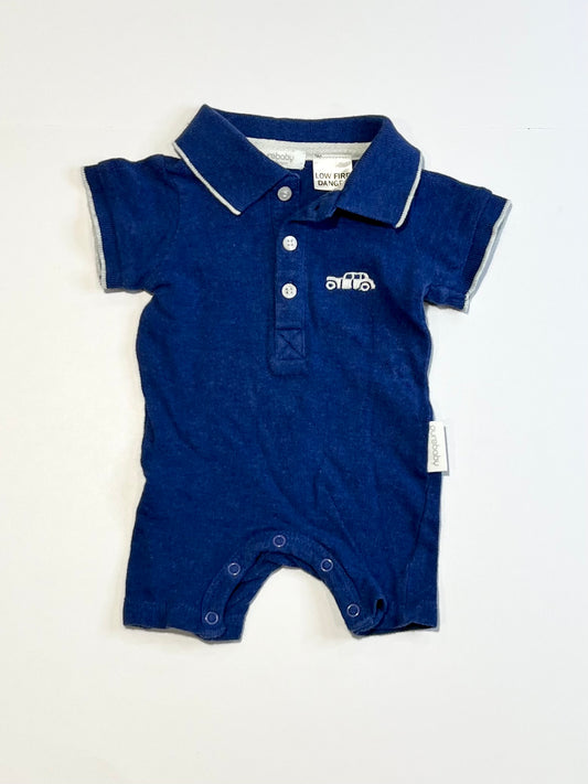 Blue car romper - Size 0000