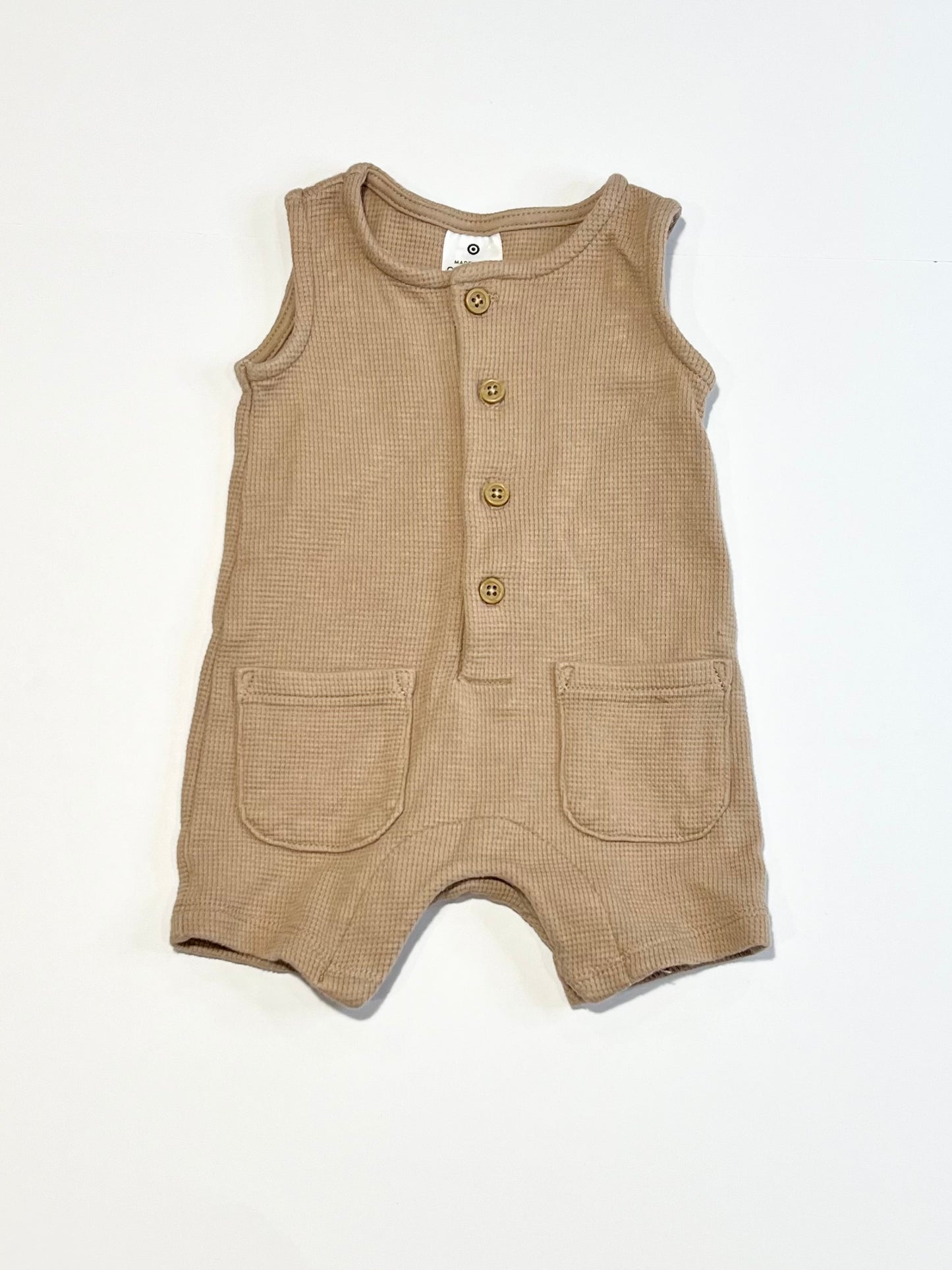 Brown waffle romper - Size 0000