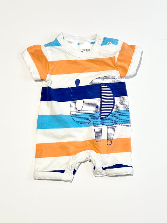 Striped elephant romper - Size 0000