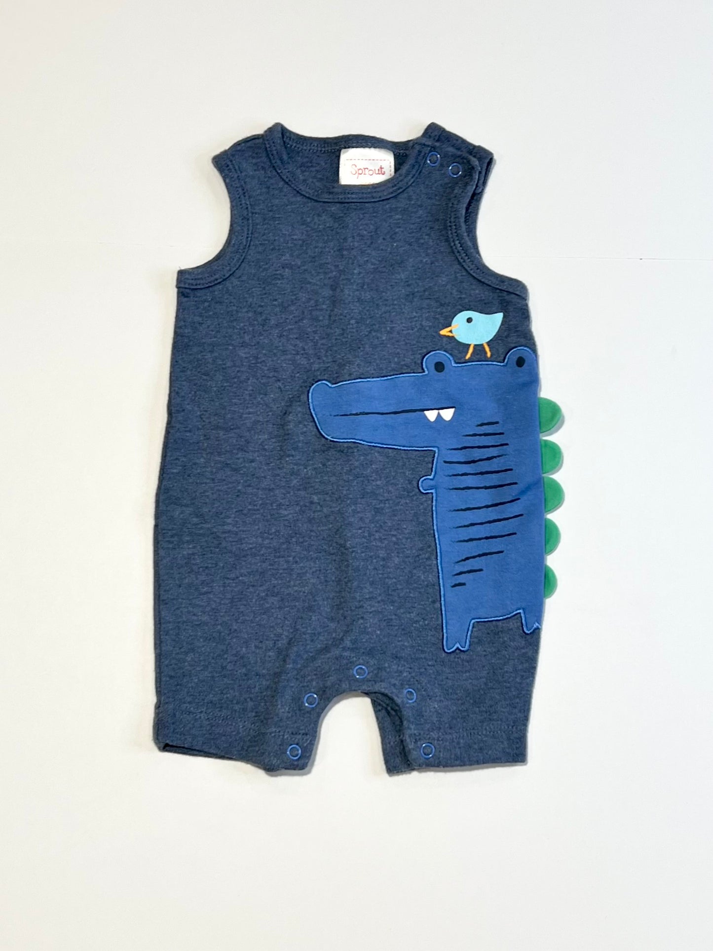 Blue croc romper - Size 0000