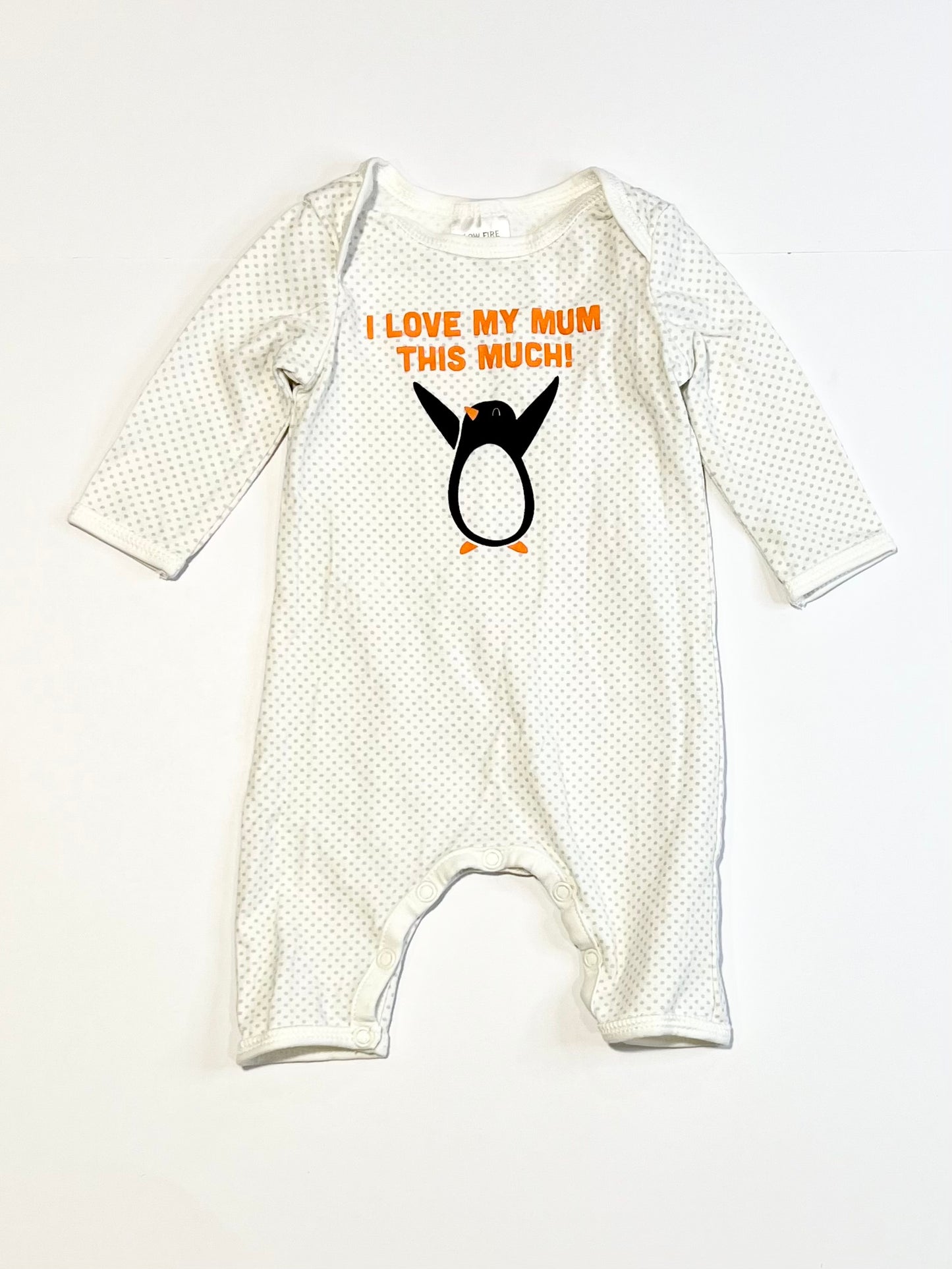 Spotty penguin onesie - Size 0000