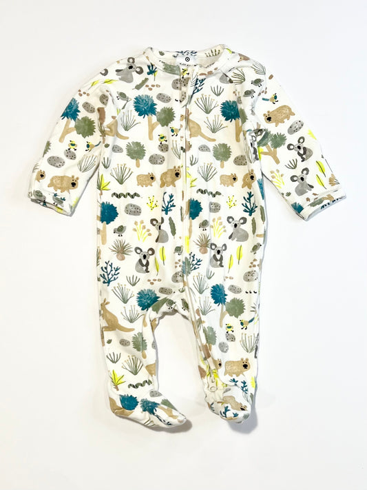 Animals zip onesie - Size 0000