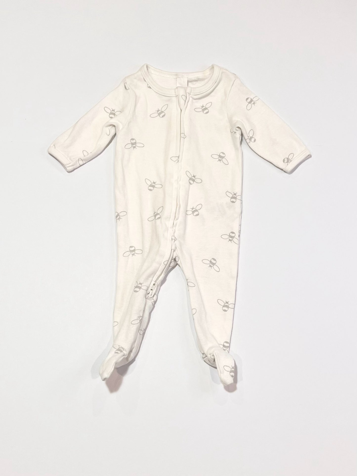 Grey bees zip onesie - Size 00000