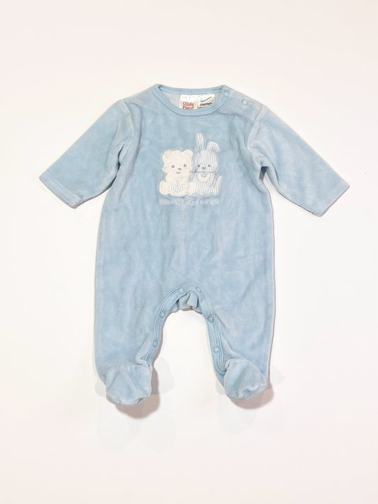 Blue velour onesie - Size 00000