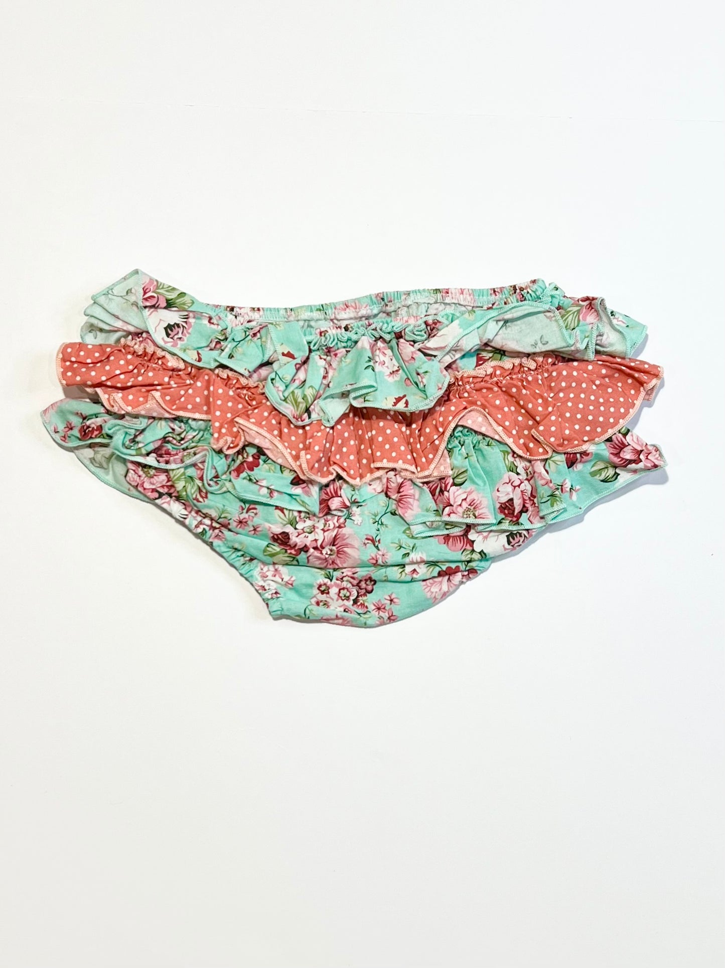 Floral ruffle nappy cover - Size 0