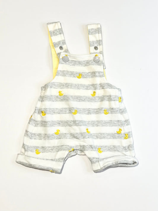 Striped ducky overalls - Size 0000