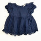 Navy cutwork top - Size 0