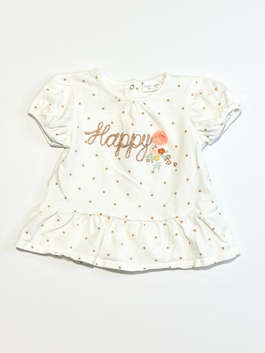 Happy peplum tee - Size 6-9 months