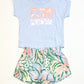 Blue floral set - Size 9-12 months