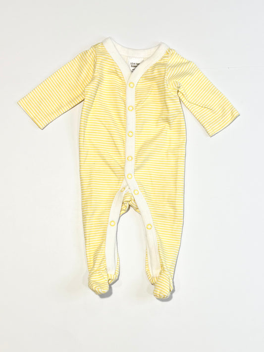 Yellow striped onesie - Size 00000