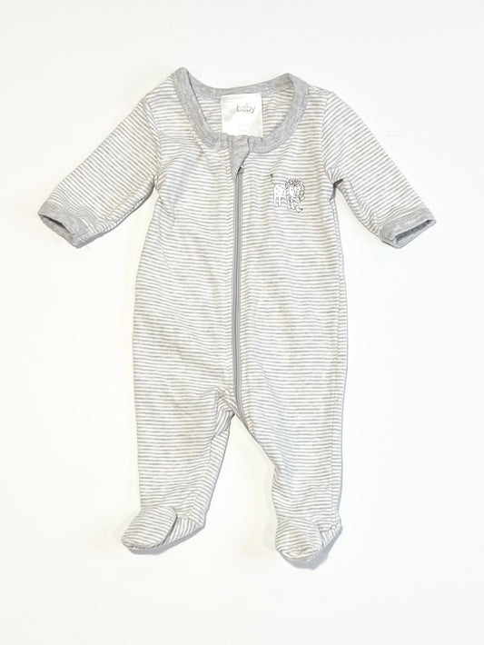 Striped lion zip onesie - Size 00000