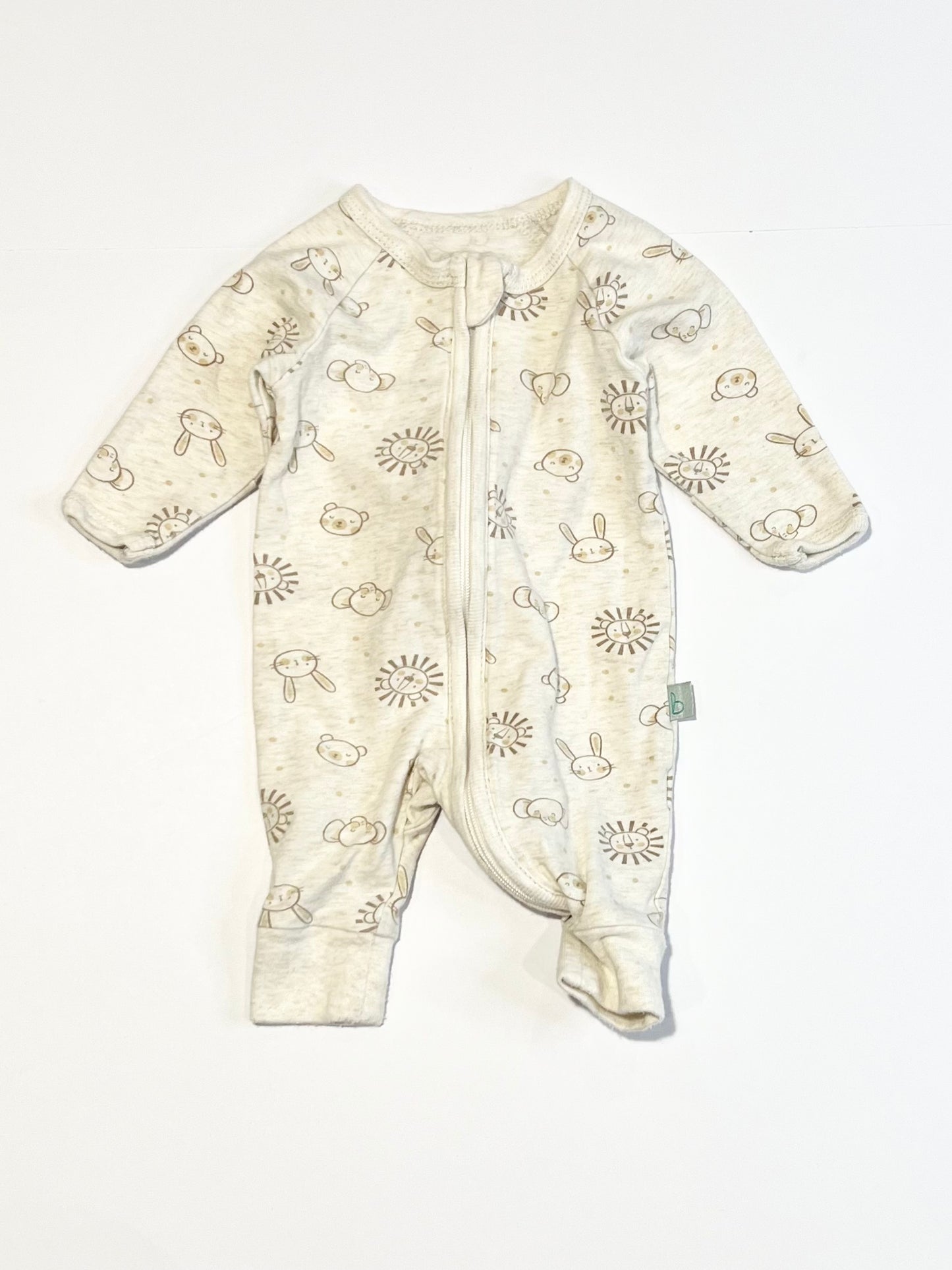 Animals zip onesie - Size 00000