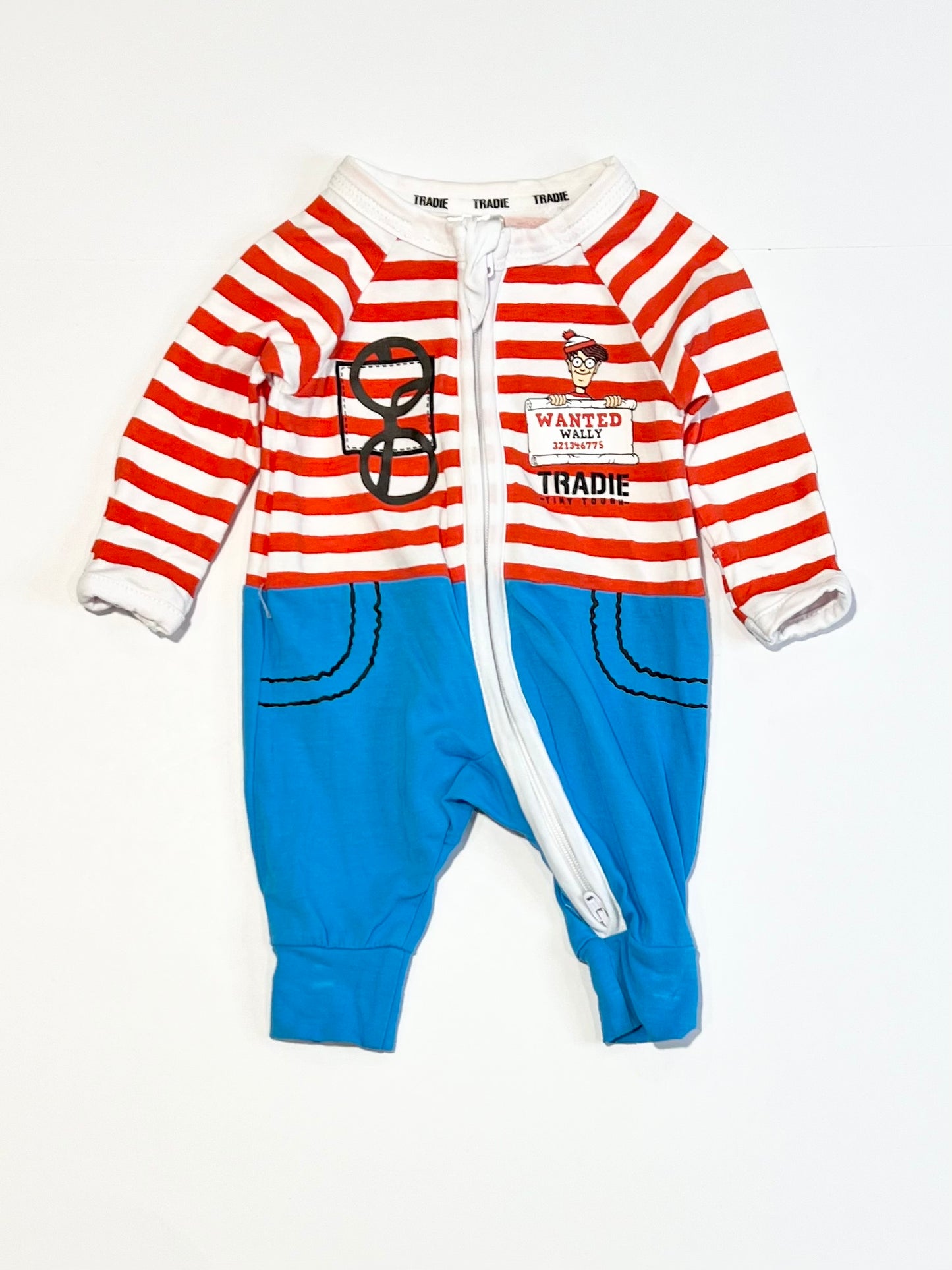 Where's Wally? zip onesie - Size 00000