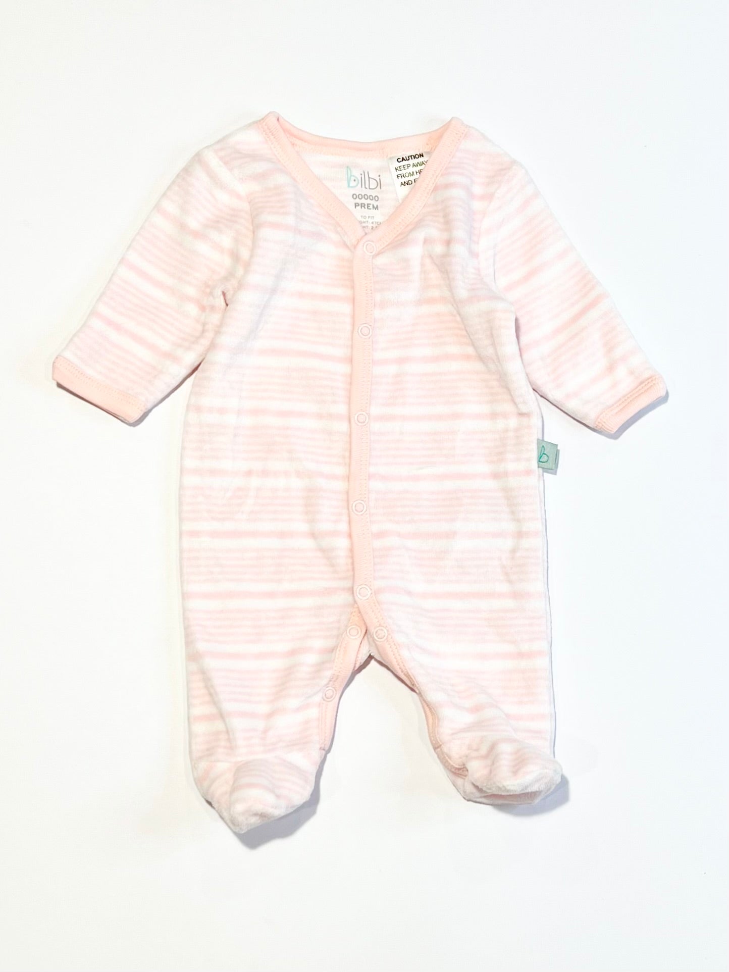 Striped velour onesie - Size 00000