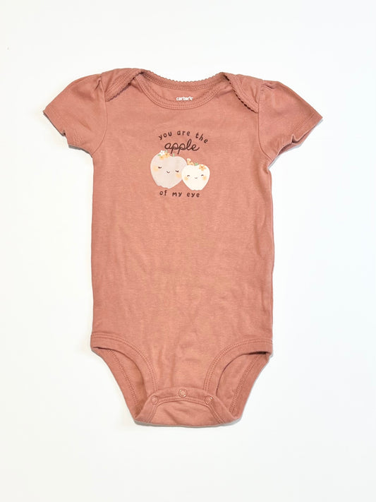 Brown apple bodysuit - Size 9-12 months