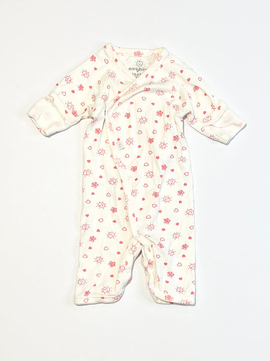 Ribbed pink onesie - Size 2.5-3.5 kg