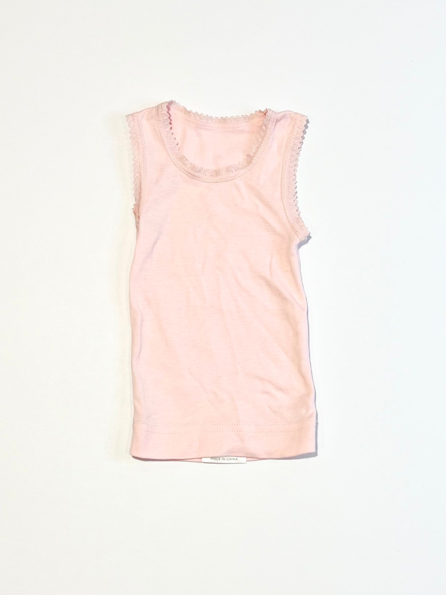 Pink lace trim singlet - Size 0000