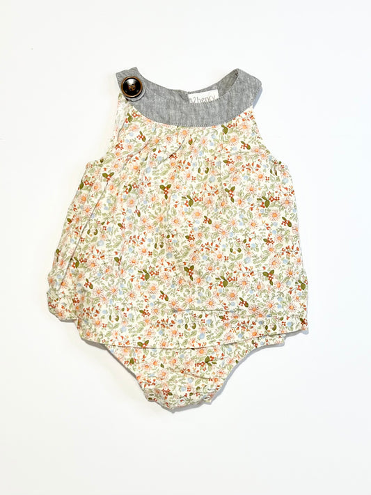 Floral romper - Size 6-9 months