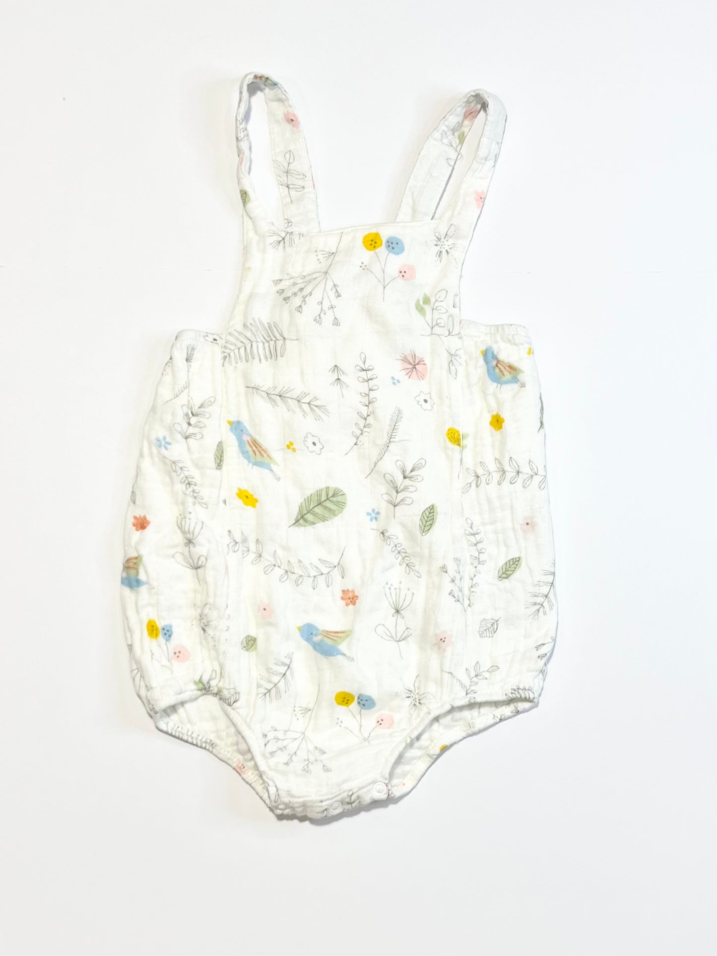 Leafy muslin romper - Size 0