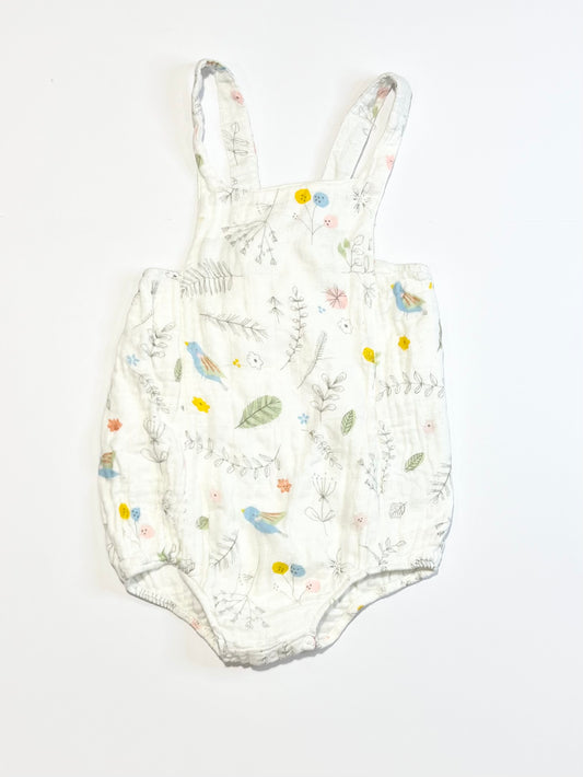 Leafy muslin romper - Size 0