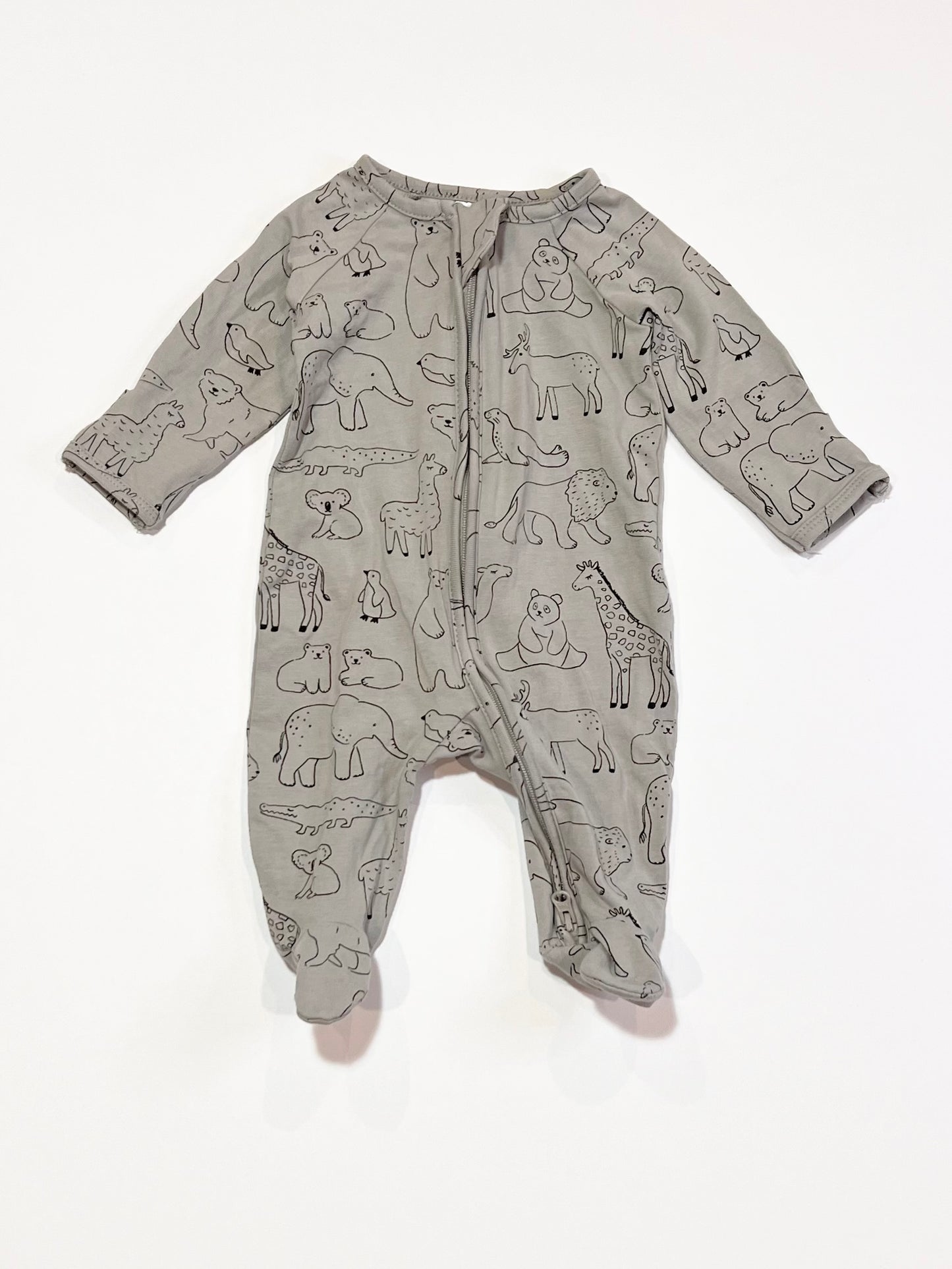 Animals zip onesie - Size 0000