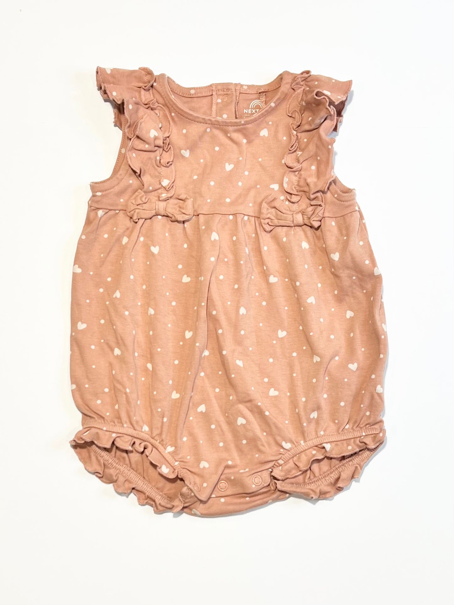 Jersey hearts romper - Size 9-12 months