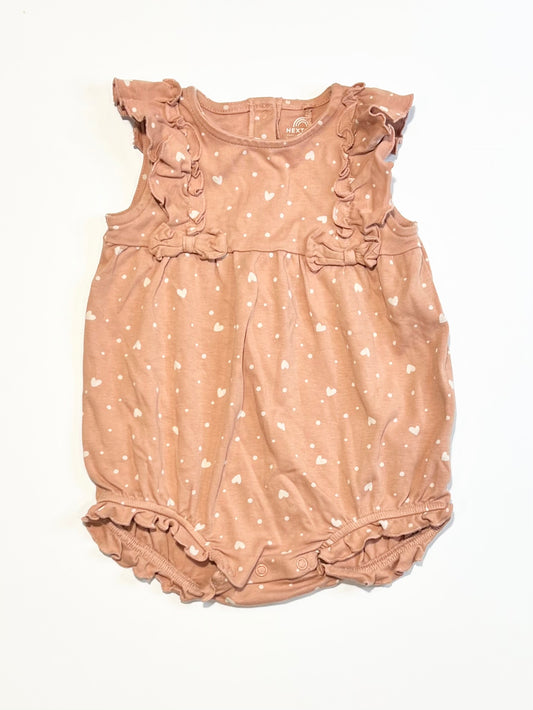 Jersey hearts romper - Size 9-12 months
