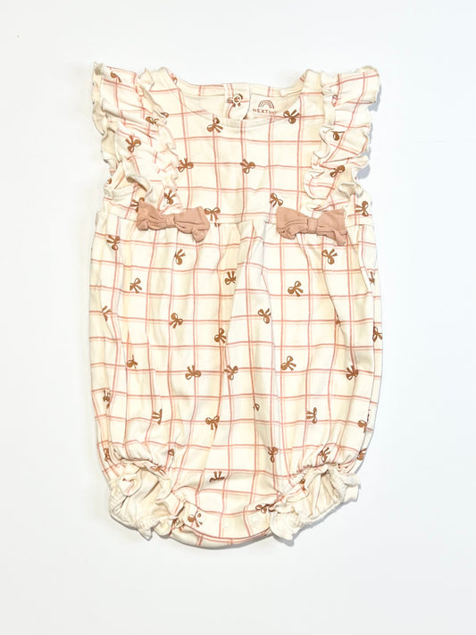 Jersey bows romper - Size 9-12 months