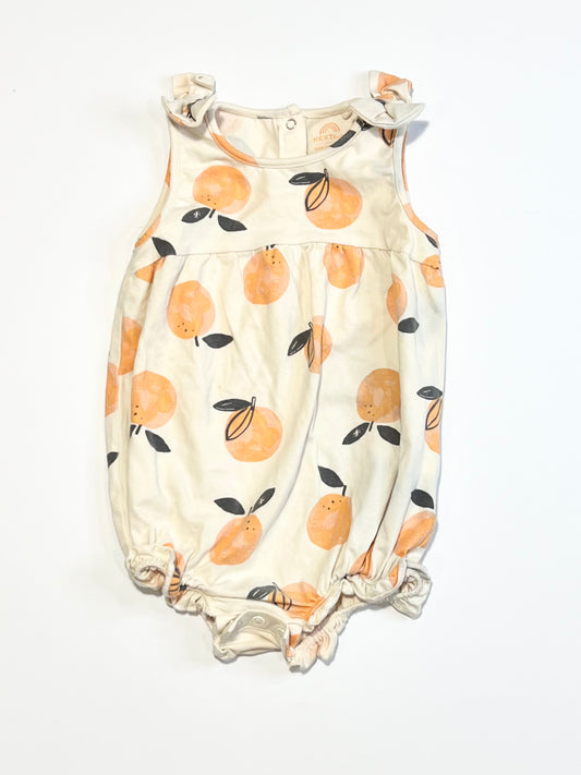 Jersey oranges romper - Size 9-12 months