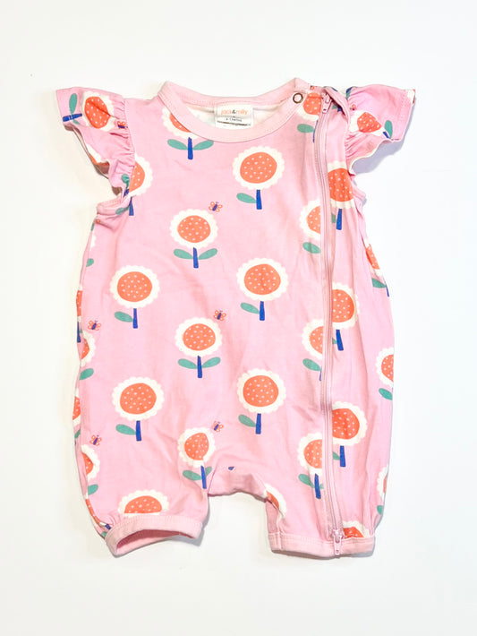 Floral zip romper - Size 0