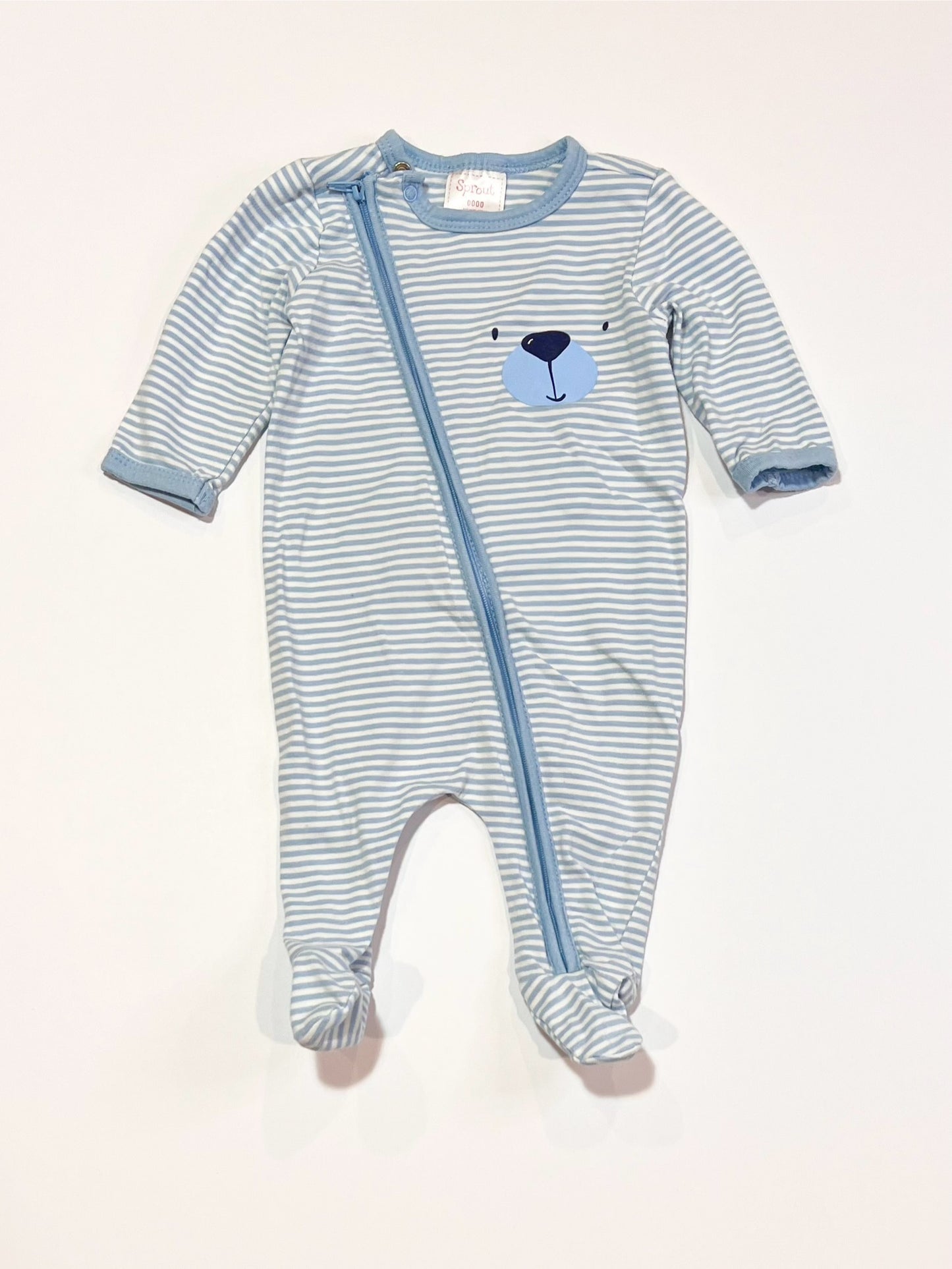 Striped zip onesie - Size 0000