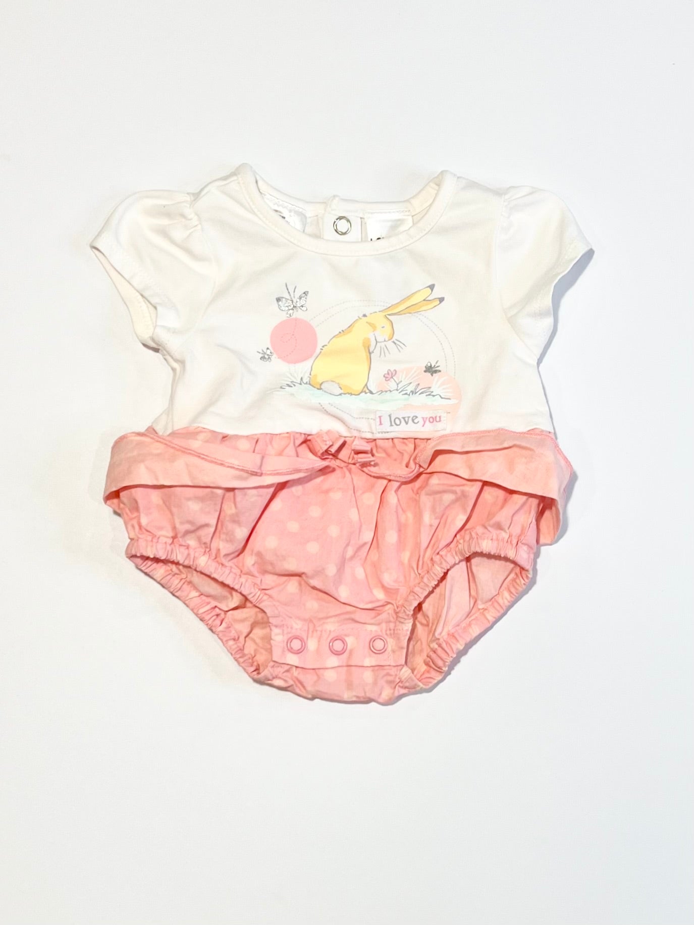 Pink bunny romper - Size 0000