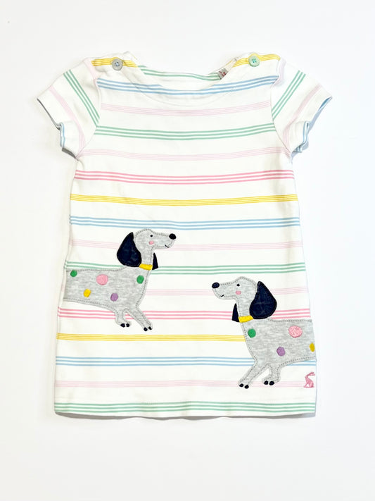 Striped dogs dress - Size 9-12 months