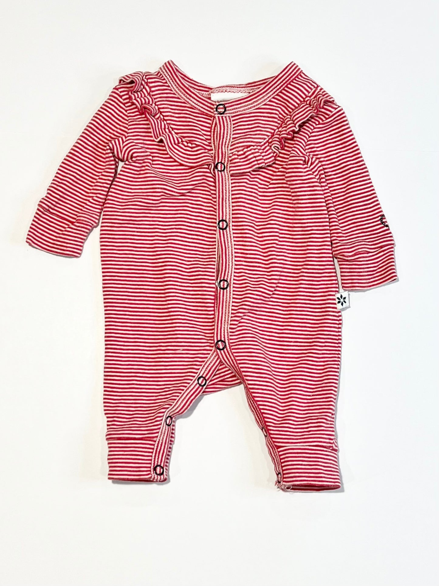 Striped ruffle onesie - Size 0000