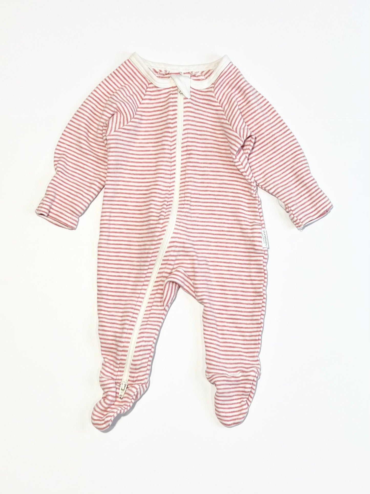 Striped zip onesie - Size 0000