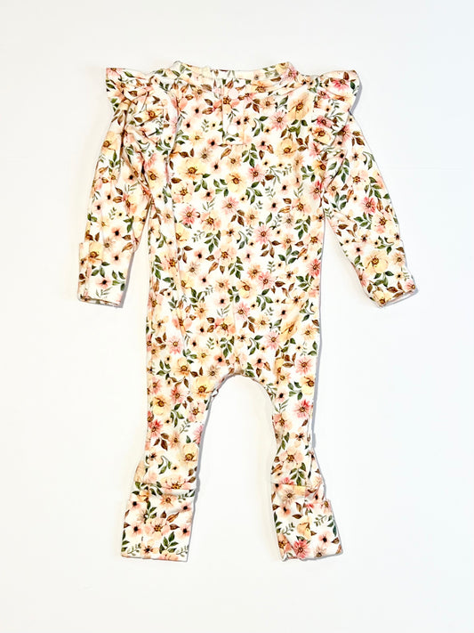 Floral zip onesie - Size 0000