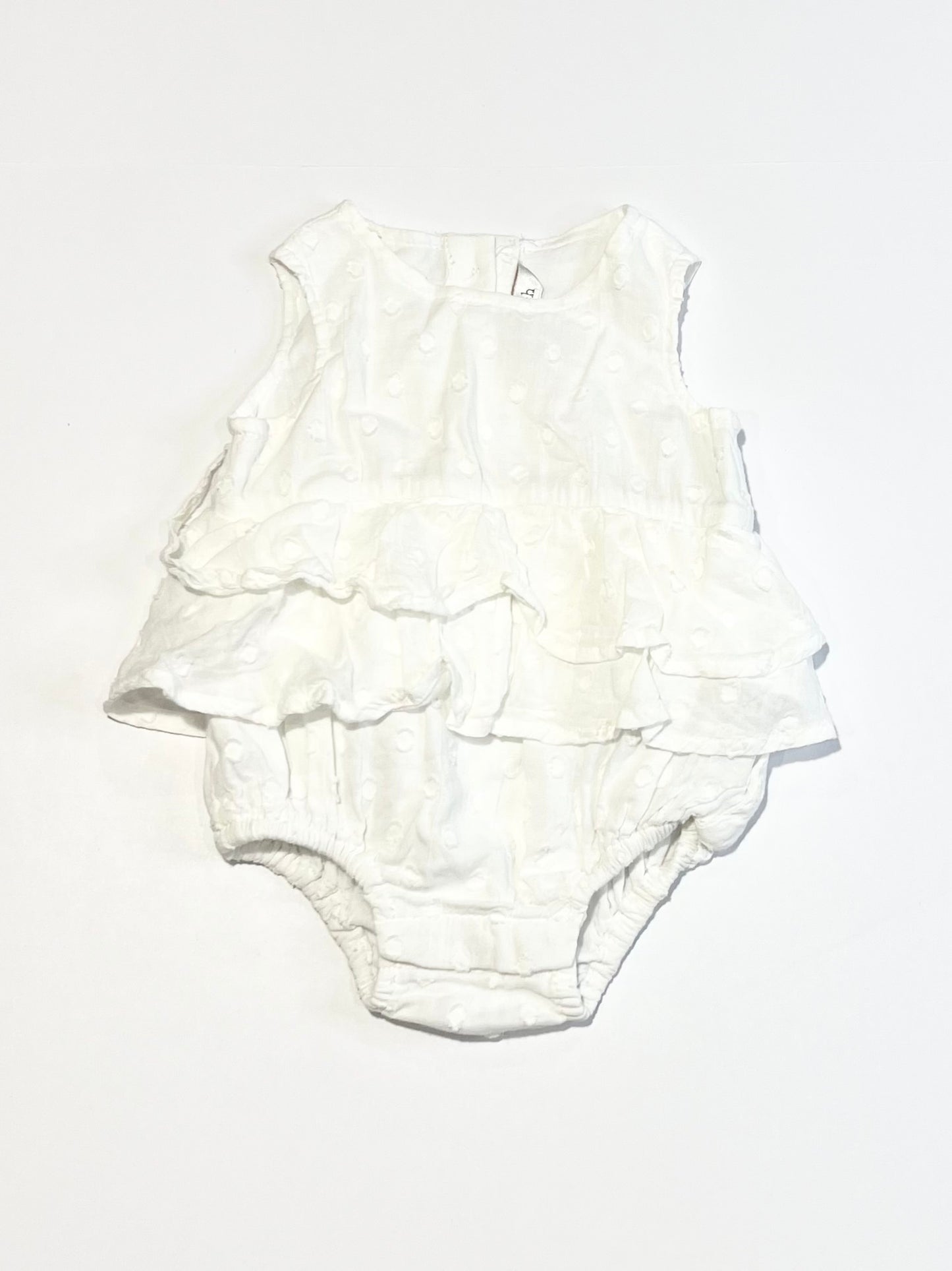 White ruffle romper - Size 0000