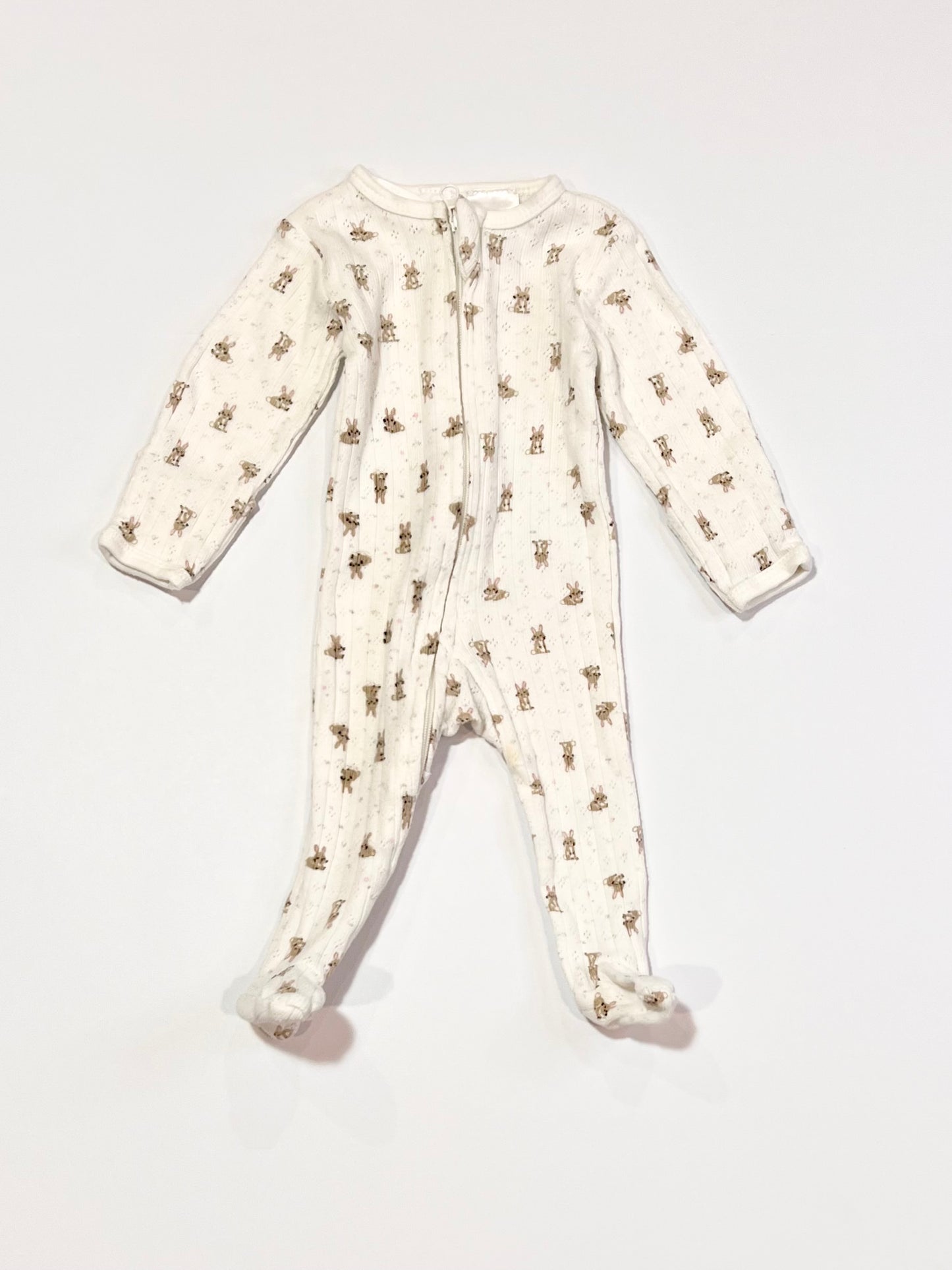 Ribbed bunny zip onesie - Size 00000