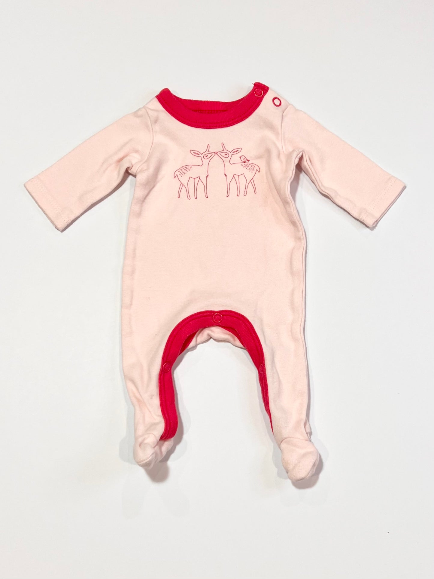 Pink deers onesie - Size 00000