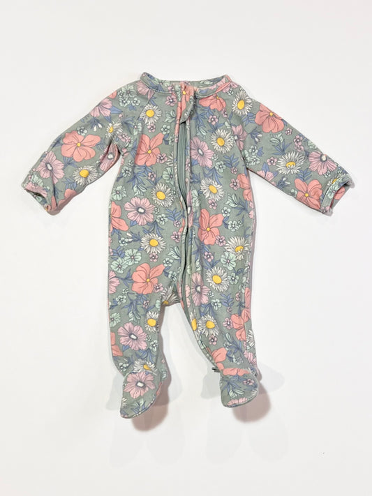 Floral zip onesie - Size 00000