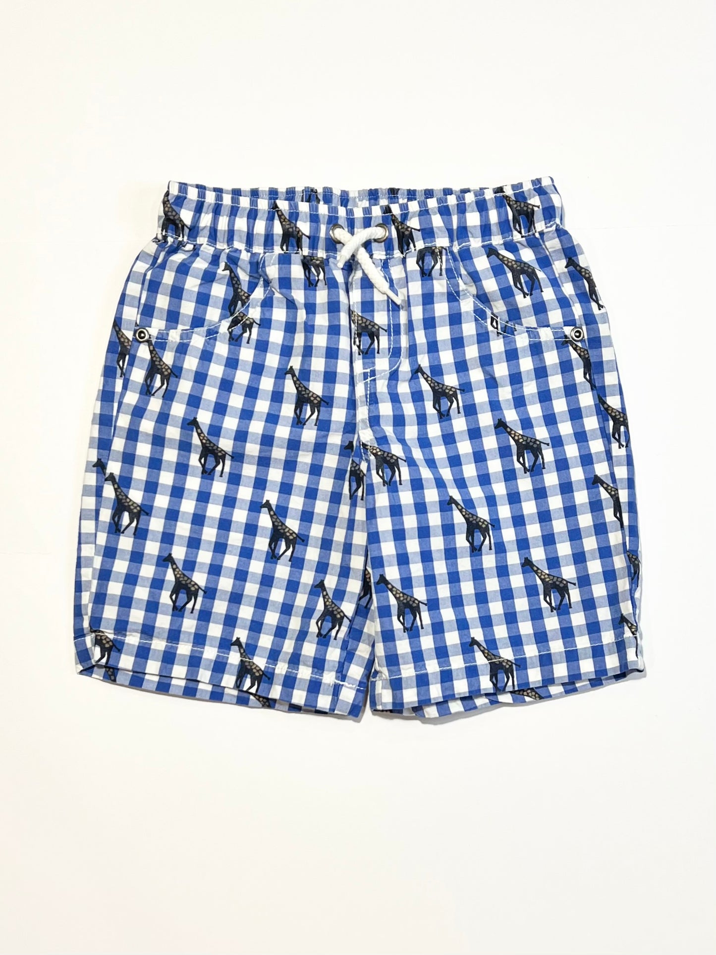 Giraffe gingham shorts - Size 6