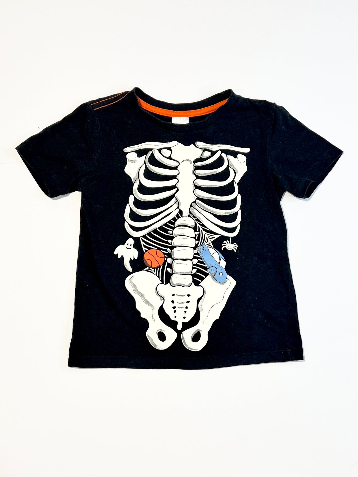 Glow-in-the-dark skeleton tee - Size 4