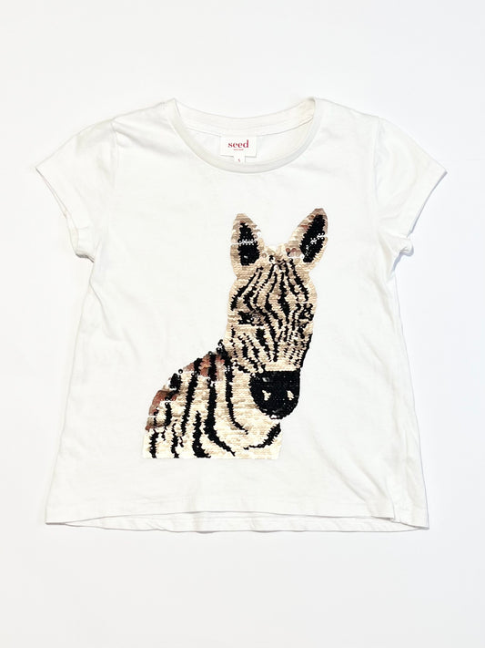 Sequined zebra tee - Size 5