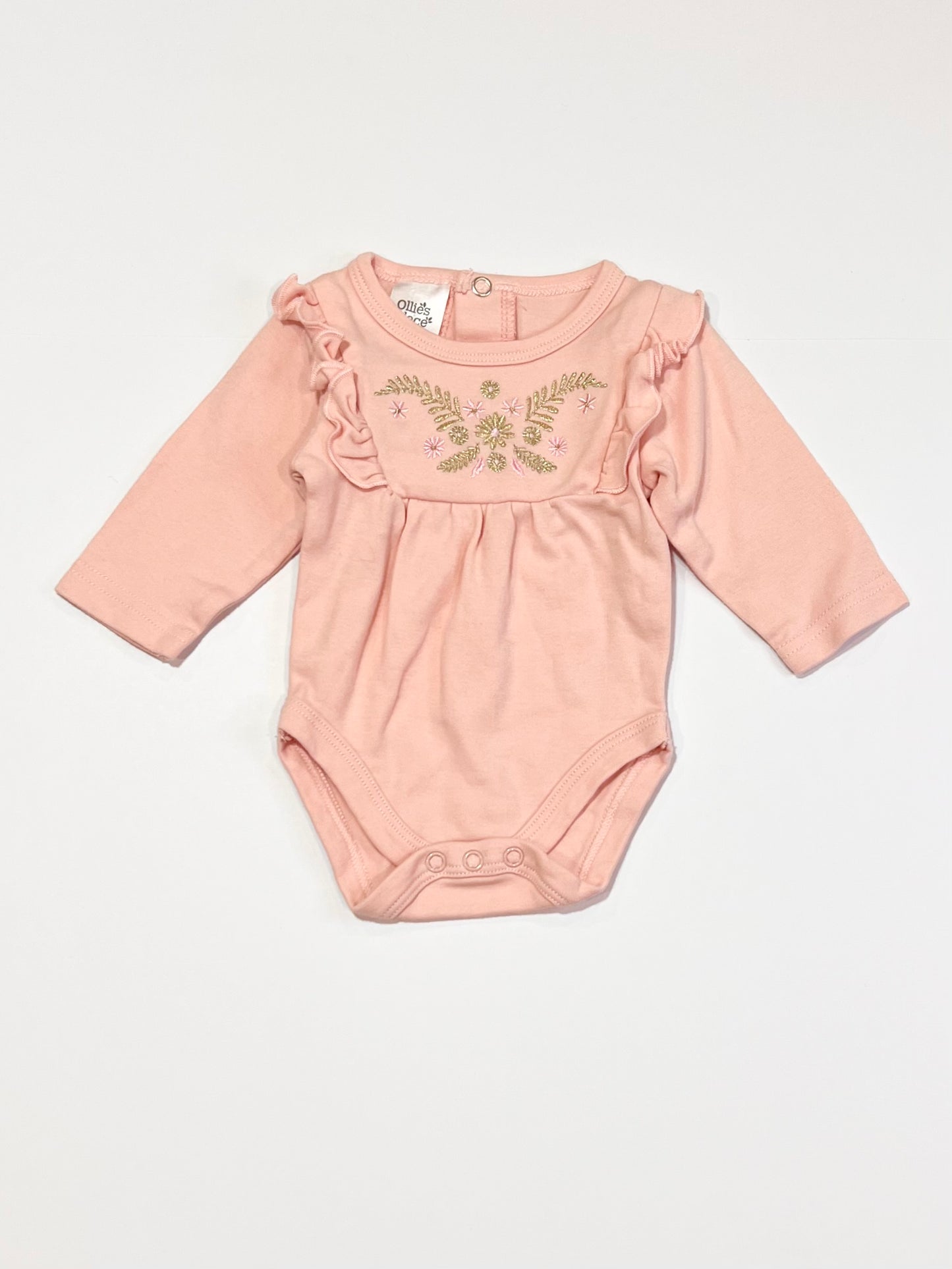 Embroidered pink bodysuit - Size 0000