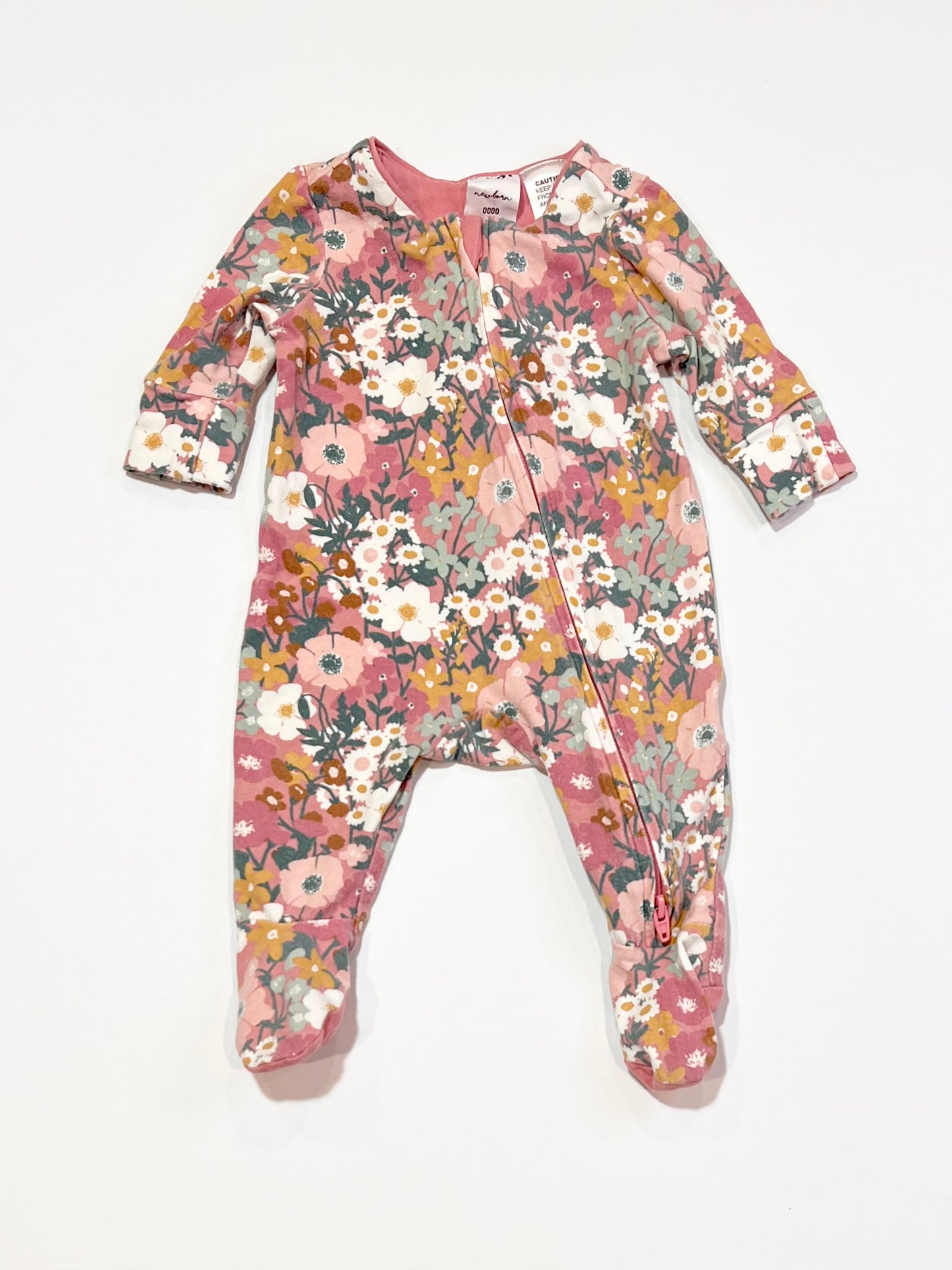Floral zip onesie - Size 0000